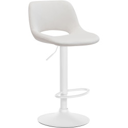 Tabouret de bar Camden en velours blanc crème