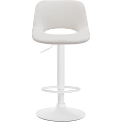Tabouret de bar Camden en velours, blanc/crème