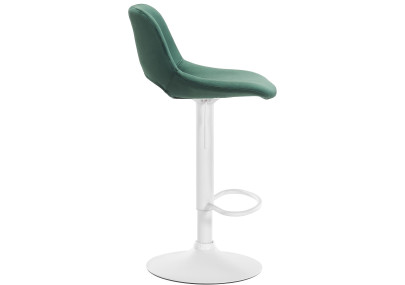 Tabouret de bar en velours Camden blanc vert