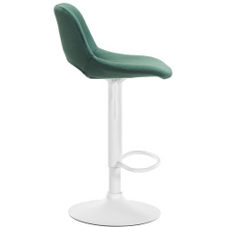Tabouret de bar Camden en velours, blanc/vert