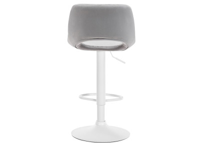 Tabouret de bar Camden, velours, blanc/gris clair