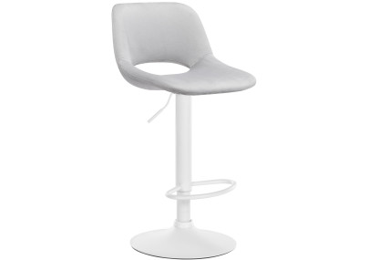 Tabouret de bar Camden en velours blanc gris clair