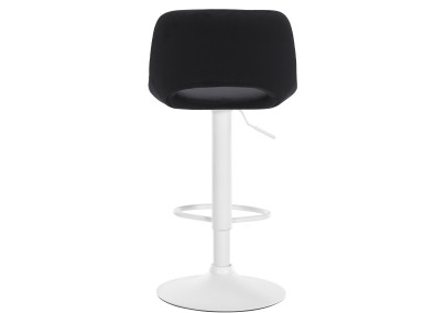 Tabouret de bar Camden en velours blanc noir