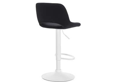 Tabouret de bar Camden en velours blanc noir