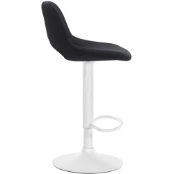 Tabouret de bar Camden en velours, blanc/noir