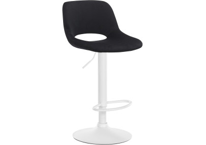 Tabouret de bar Camden en velours blanc noir