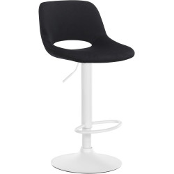 Tabouret de bar Camden en velours, blanc/noir