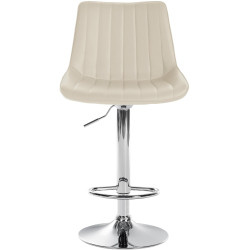 Ensemble de 2 tabourets de bar Toni, similicuir, chromés crème