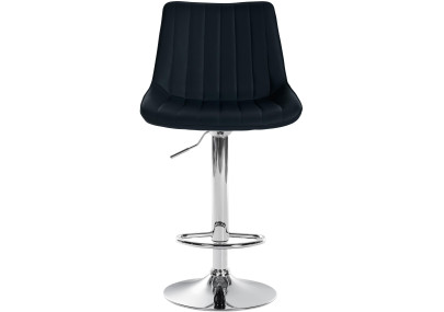 Lot de 2 tabourets de bar Toni simili cuir chrome noir