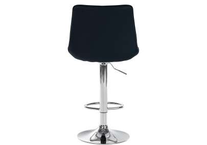 Lot de 2 tabourets de bar Toni simili cuir chrome noir