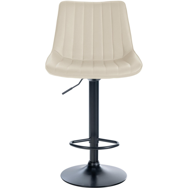 Juego de 2 Taburetes de bar Toni en polipiel Crema,Metal negro mate