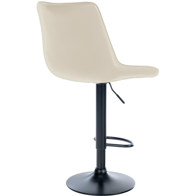 Lot de 2 tabourets de bar Toni, similicuir, noir crème