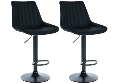 Ensemble de 2 tabourets de bar Toni, similicuir, noir
