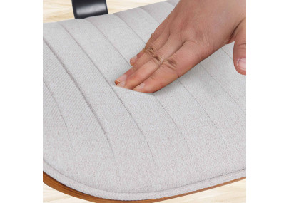 Lot de 2 tabourets de bar Clawson en tissu chromé noyer/crème