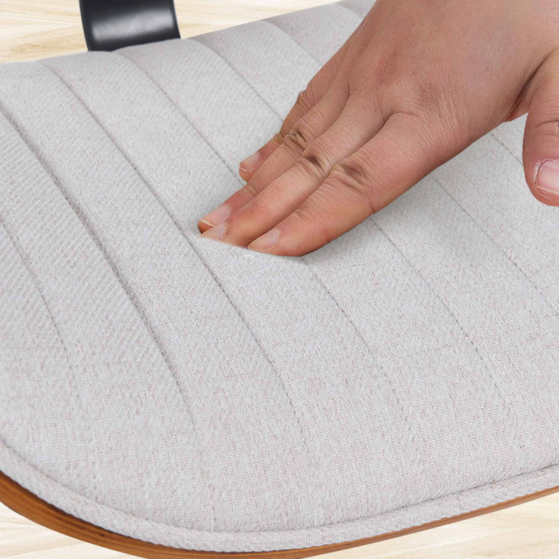 Ensemble de 2 tabourets de bar Clawson en tissu chromé noix/crème