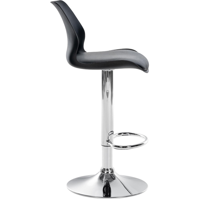 Lot de 2 tabourets de bar Gilbert, en plastique noir