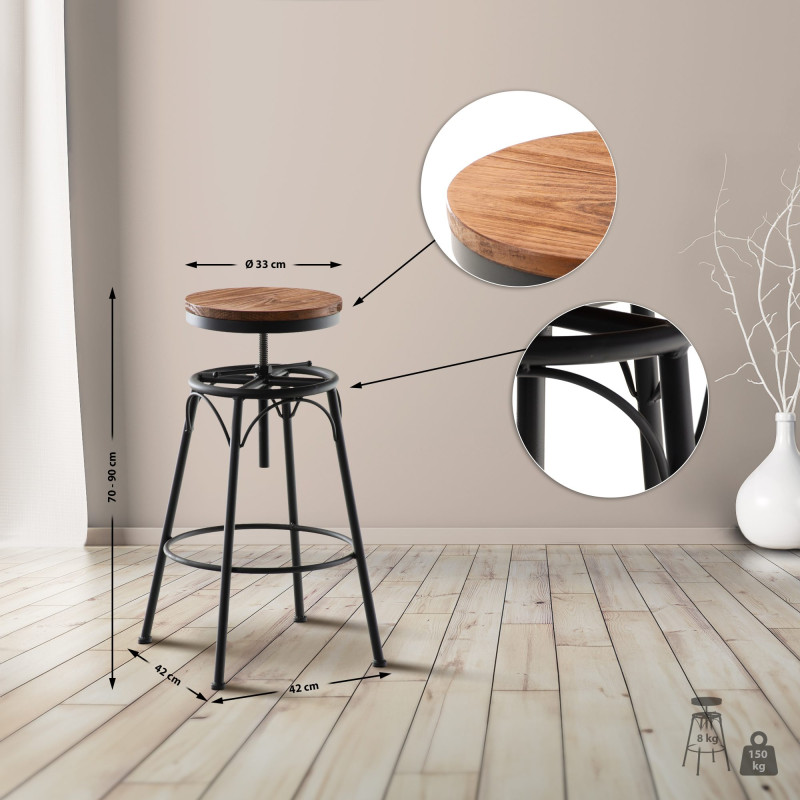 Tabouret de bar Beam noir