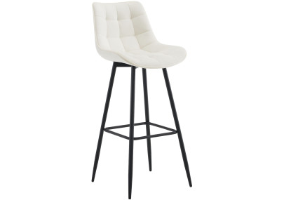 Tabouret de bar Dartford en velours, crème