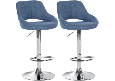 Ensemble de 2 tabourets de bar Milet en tissu bleu C