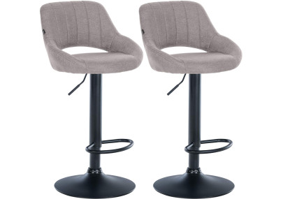 Ensemble de 2 tabourets de bar Milet en tissu B gris