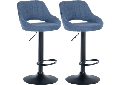 Lot de 2 tabourets de bar Milet tissu B bleu