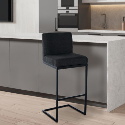 Tabouret de bar Hopewell, tissu B gris foncé