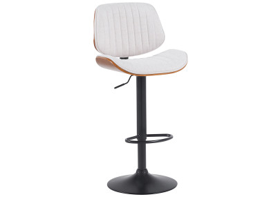 Tabouret de bar Clawson tissu noyer noir/crème