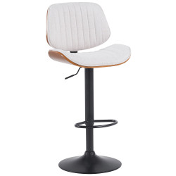 Tabouret de bar Clawson, tissu noyer noir/crème