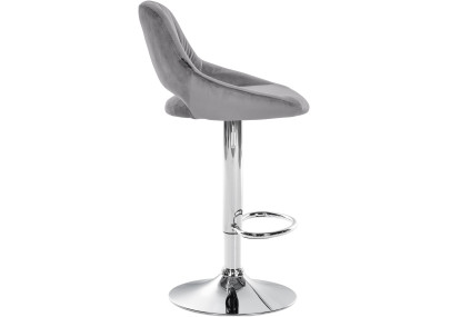 Lot de 2 tabourets de bar Milet en velours gris foncé