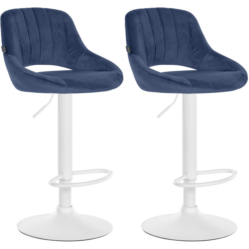 Ensemble de 2 tabourets de bar Milet en velours W bleu