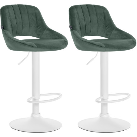Ensemble de 2 tabourets de bar Milet en velours W vert