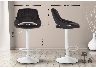 2er Set Barhocker Milet Samt W