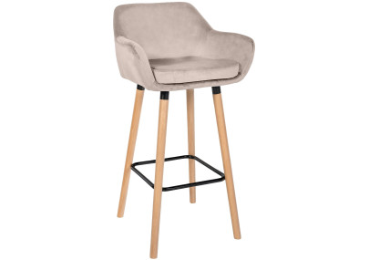 Tabouret de bar Grant velours crème
