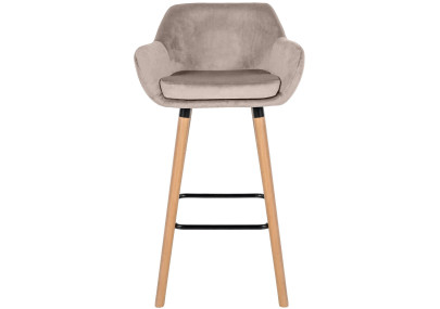 Tabouret de bar Grant velours crème