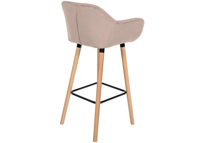 Tabouret de bar Grant velours gris clair