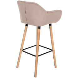Tabouret de bar Grant en velours gris clair