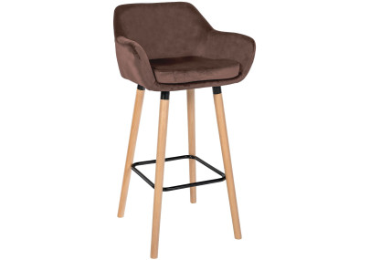 Tabouret de bar Grant velours café