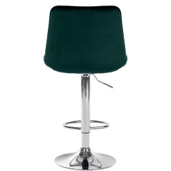 Ensemble de 2 tabourets de bar Toni, velours, vert chromé