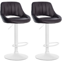 Ensemble de 2 tabourets de bar Milet, en similicuir W brun