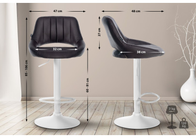 Ensemble de 2 tabourets de bar Milet, en similicuir W brun