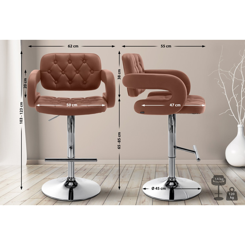 Tabouret de bar Dublin C cognac