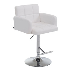 Tabouret de bar Los Angeles en similicuir blanc