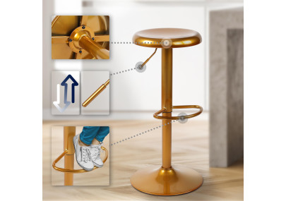 Tabouret de bar doré Williston