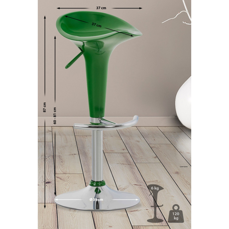 Sgabello da bar Saddle, verde
