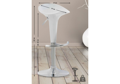 Taburete de bar con forma de silla de montar, blanco