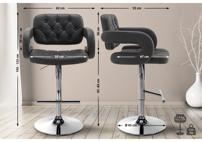 Taburete de bar gris Dublin C