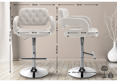 Taburete de bar blanco Dublin C