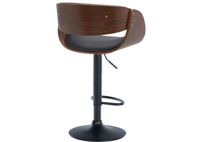 Lot de 2 tabourets de bar Portmore simili cuir B noyer/noir