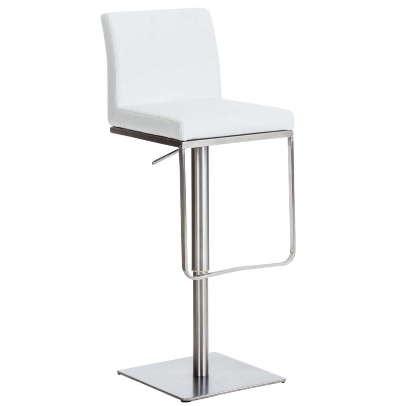 Tabouret de bar Panama E, similicuir, blanc