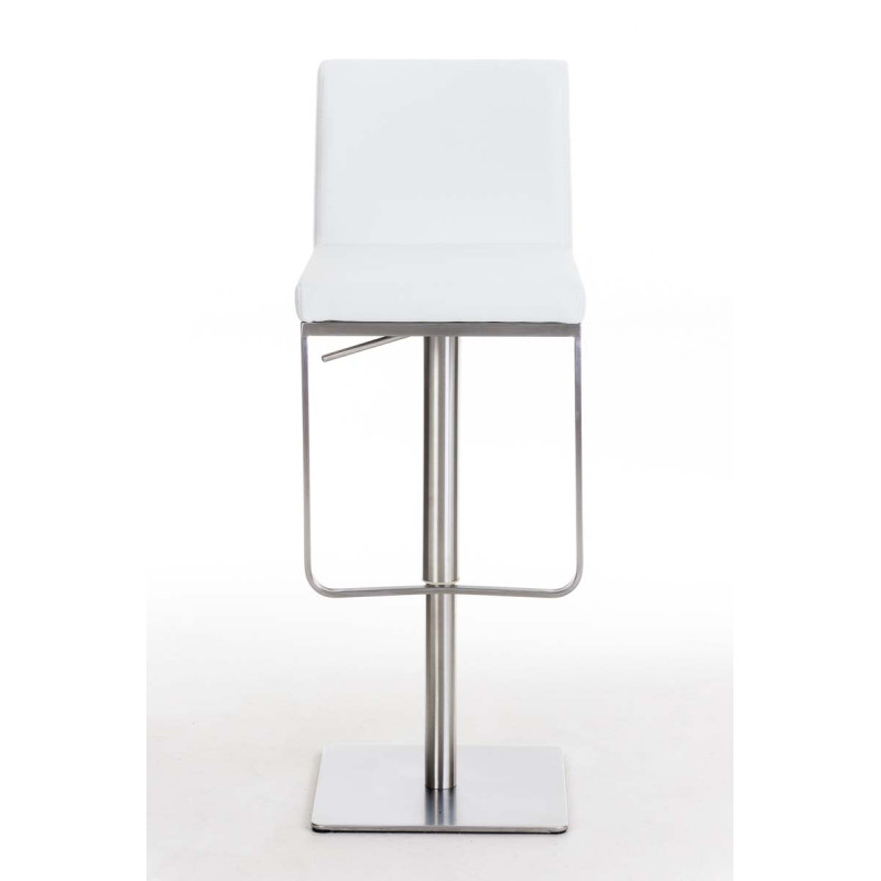 Tabouret de bar Panama E, similicuir, blanc